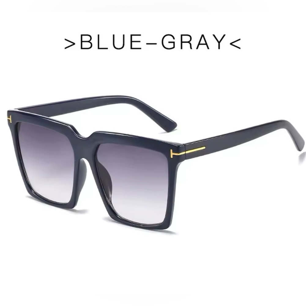 🕶️ Vintage Square Sunglasses for Women – Blue-Gray Gradient UV400 🕶️